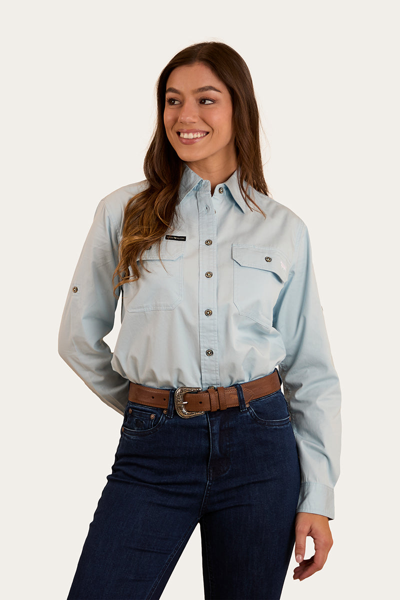 Ringers Western
Pentecost River Womens Full Button Work Shirt - Pastel Blue
