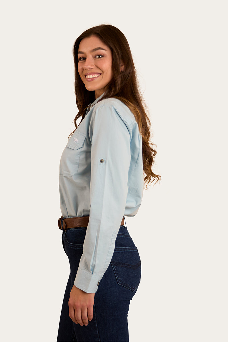 Ringers Western
Pentecost River Womens Full Button Work Shirt - Pastel Blue