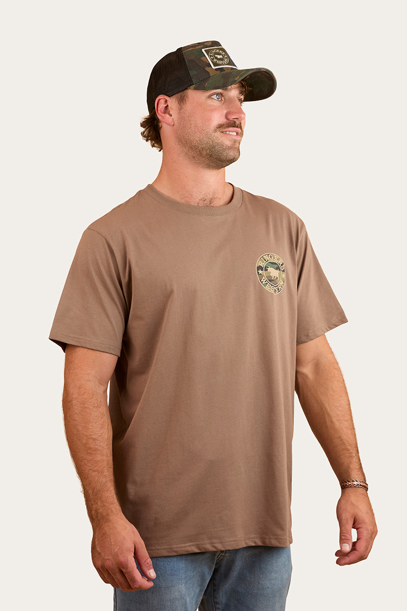 Ringers Western
Signature Bull Mens Loose Fit T-Shirt - Mushroom/Camo