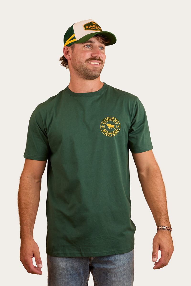 Ringers Western
Signature Bull Mens Classic T-Shirt - Pine/Yellow