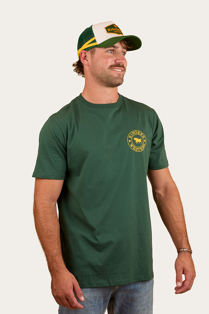 Ringers Western
Signature Bull Mens Classic T-Shirt - Pine/Yellow