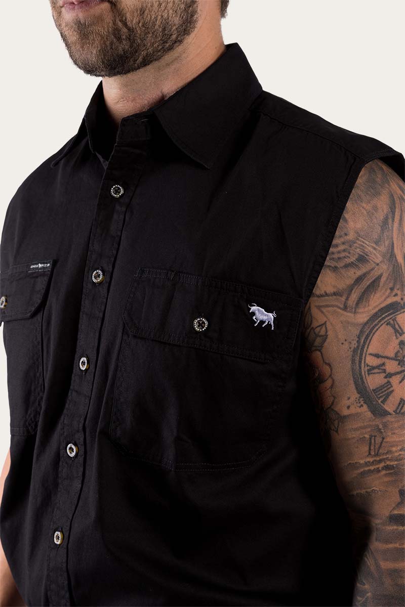 Ringers Western Rob Roy Mens Sleeveless Full Button Work Shirt