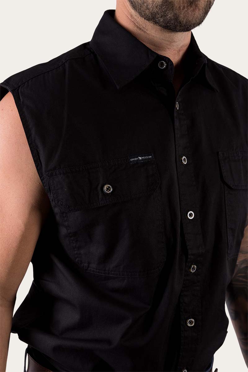 Ringers Western Rob Roy Mens Sleeveless Full Button Work Shirt