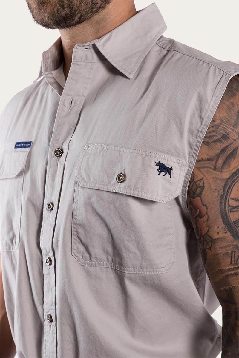 Ringers Western Rob Roy Mens Sleeveless Full Button Work Shirt