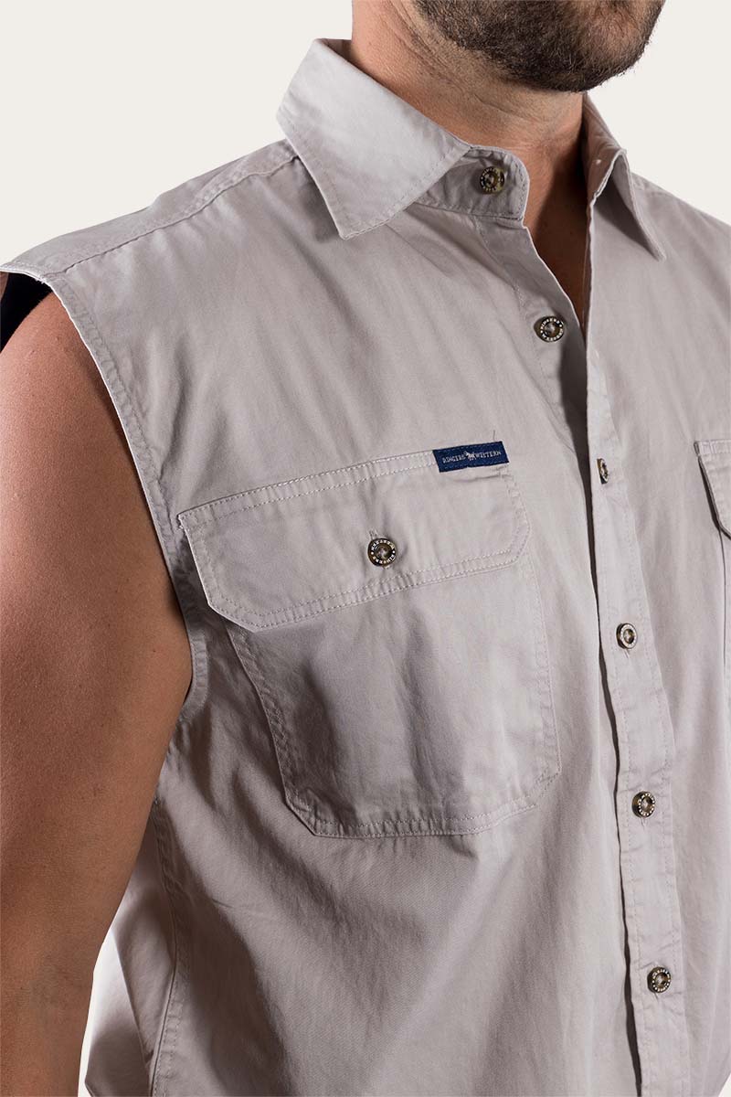 Ringers Western Rob Roy Mens Sleeveless Full Button Work Shirt