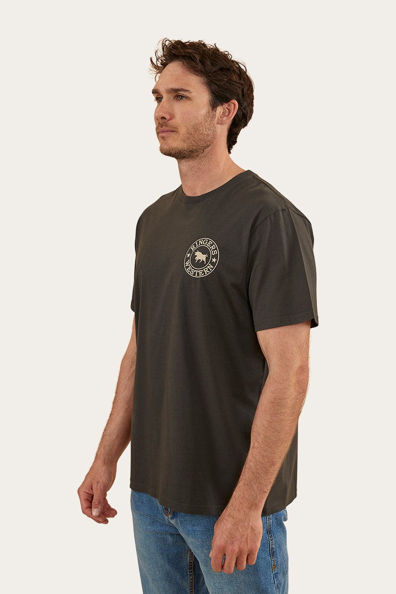 Ringers Western
Signature Bull Mens Loose Fit T-Shirt - Charcoal/Dark Sand