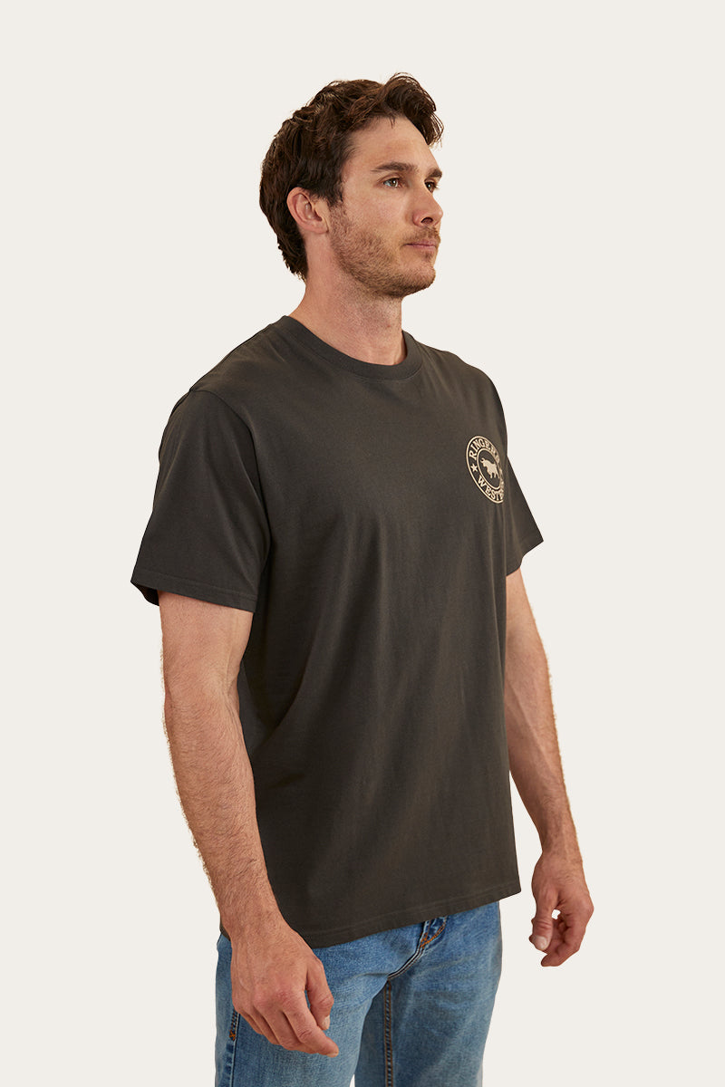 Ringers Western
Signature Bull Mens Loose Fit T-Shirt - Charcoal/Dark Sand