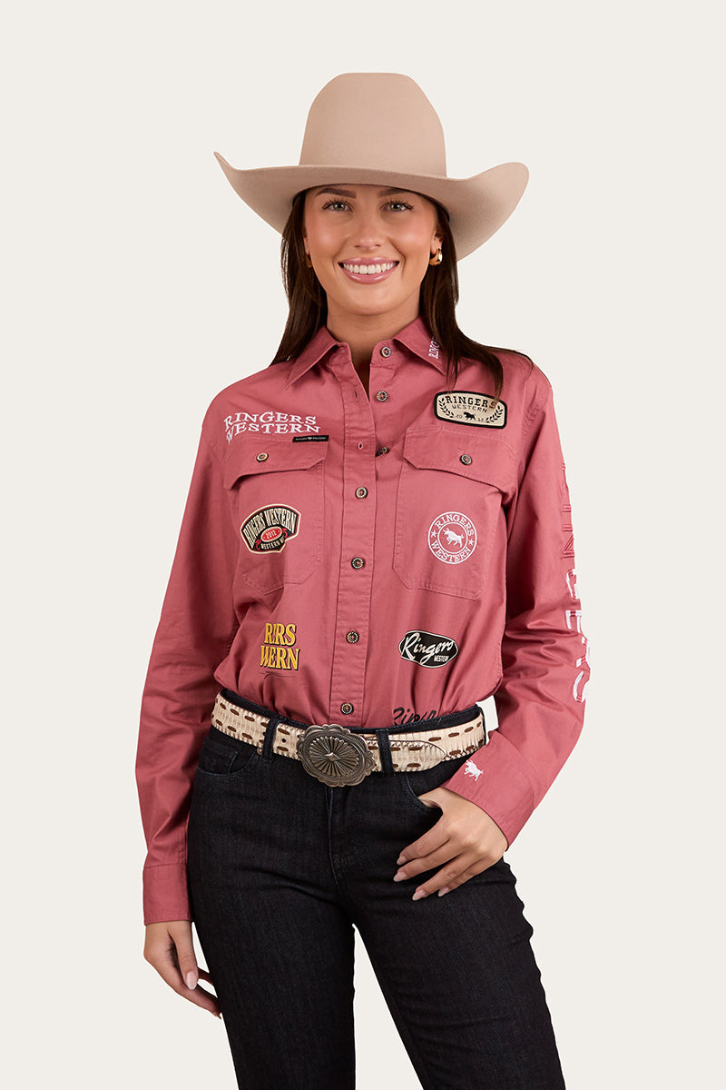 Barrel Racer Womens Full Button Work Shirt