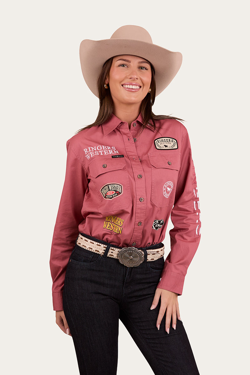 Barrel Racer Womens Full Button Work Shirt