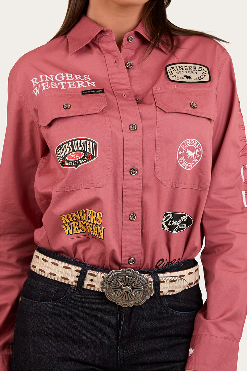 Barrel Racer Womens Full Button Work Shirt
