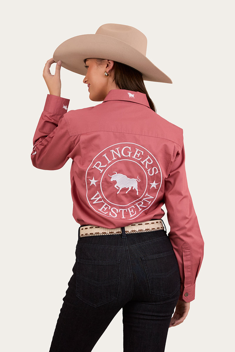 Barrel Racer Womens Full Button Work Shirt