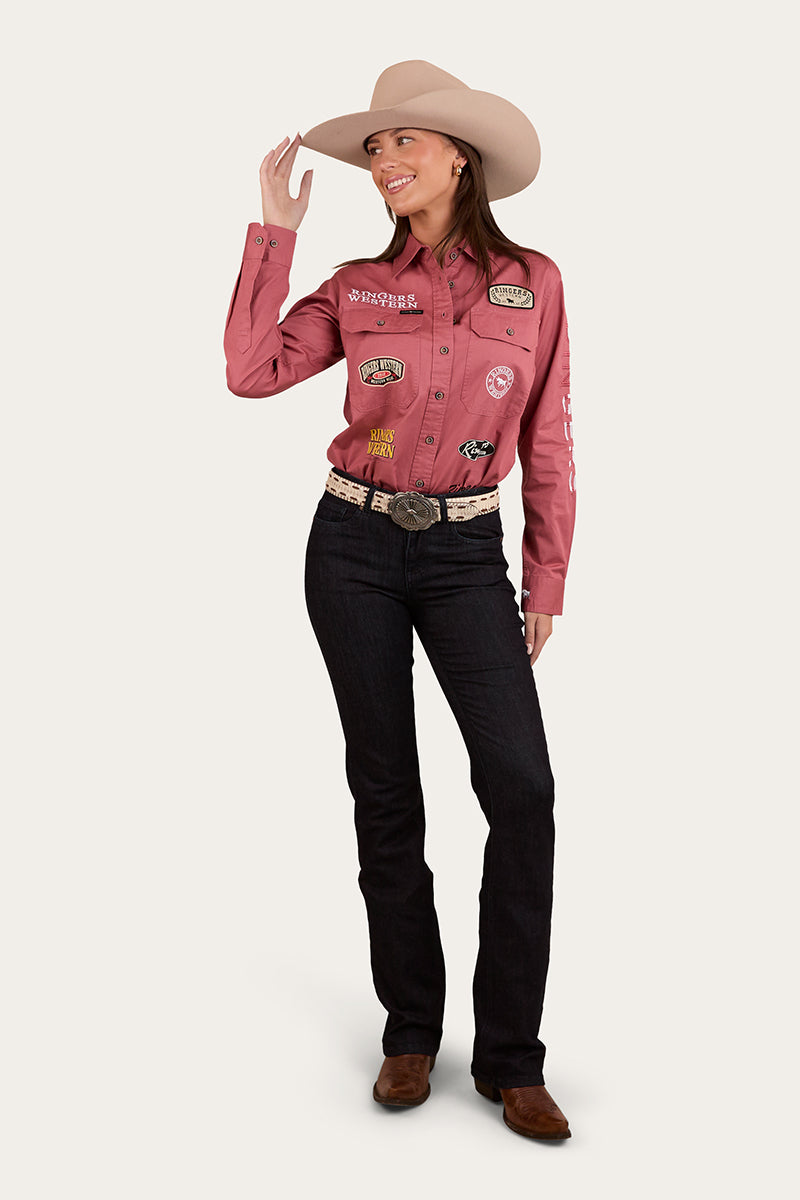 Barrel Racer Womens Full Button Work Shirt