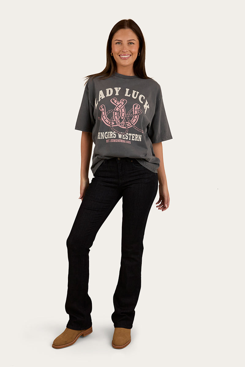 Ringers Western Lady Luck Womens Oversized T-Shirt