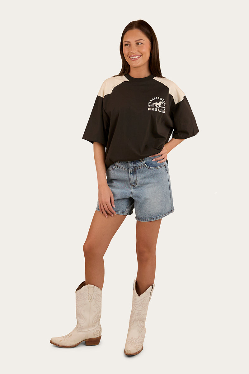 Ringers Western Lets Horse Around Womens Oversized T-Shirt