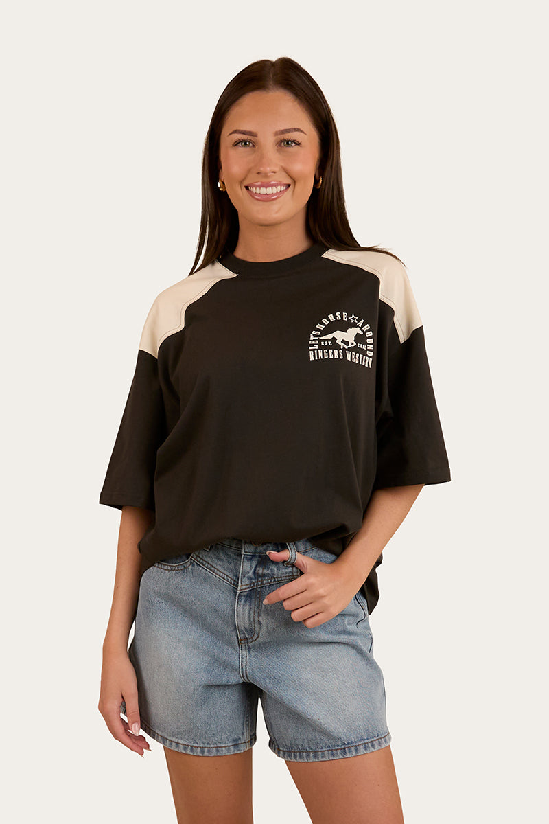 Ringers Western Lets Horse Around Womens Oversized T-Shirt