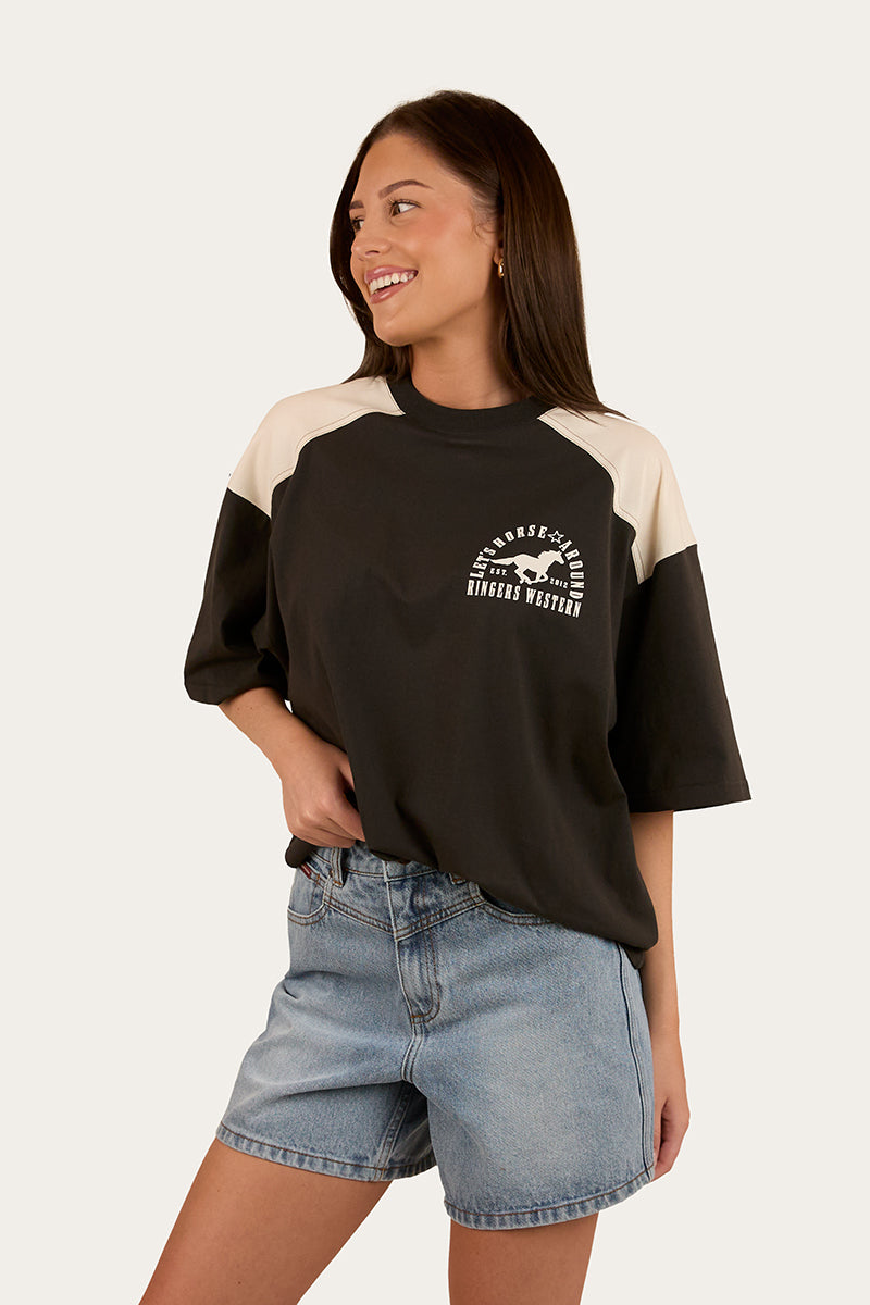 Ringers Western Lets Horse Around Womens Oversized T-Shirt