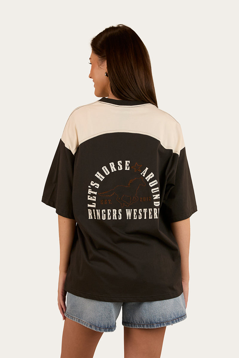 Ringers Western Lets Horse Around Womens Oversized T-Shirt