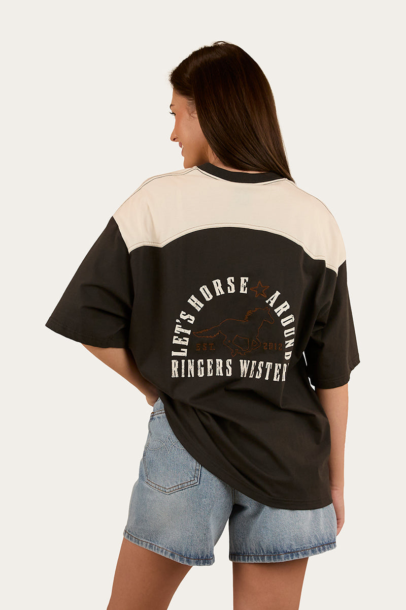 Ringers Western Lets Horse Around Womens Oversized T-Shirt