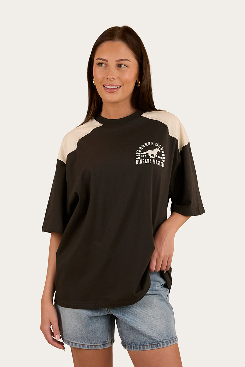 Ringers Western Lets Horse Around Womens Oversized T-Shirt