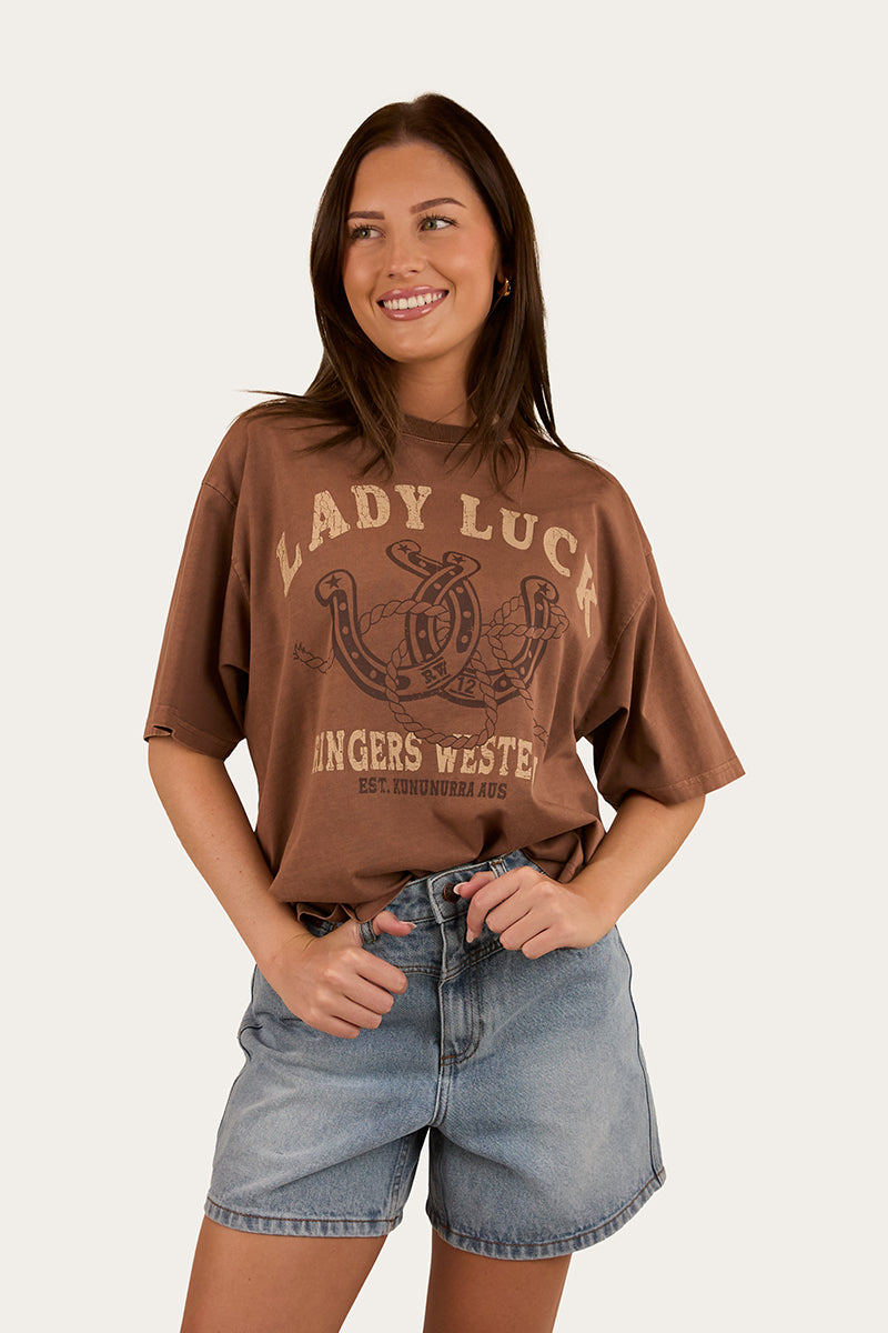 Ringers Western Lady Luck Womens Oversized T-Shirt