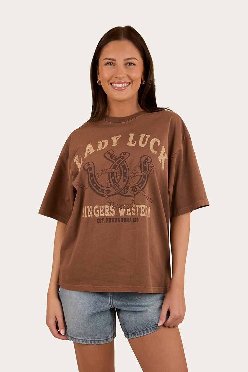 Ringers Western Lady Luck Womens Oversized T-Shirt
