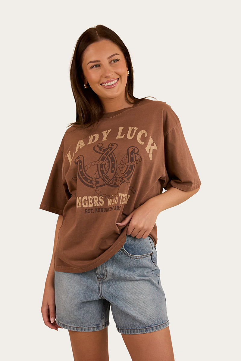 Ringers Western Lady Luck Womens Oversized T-Shirt