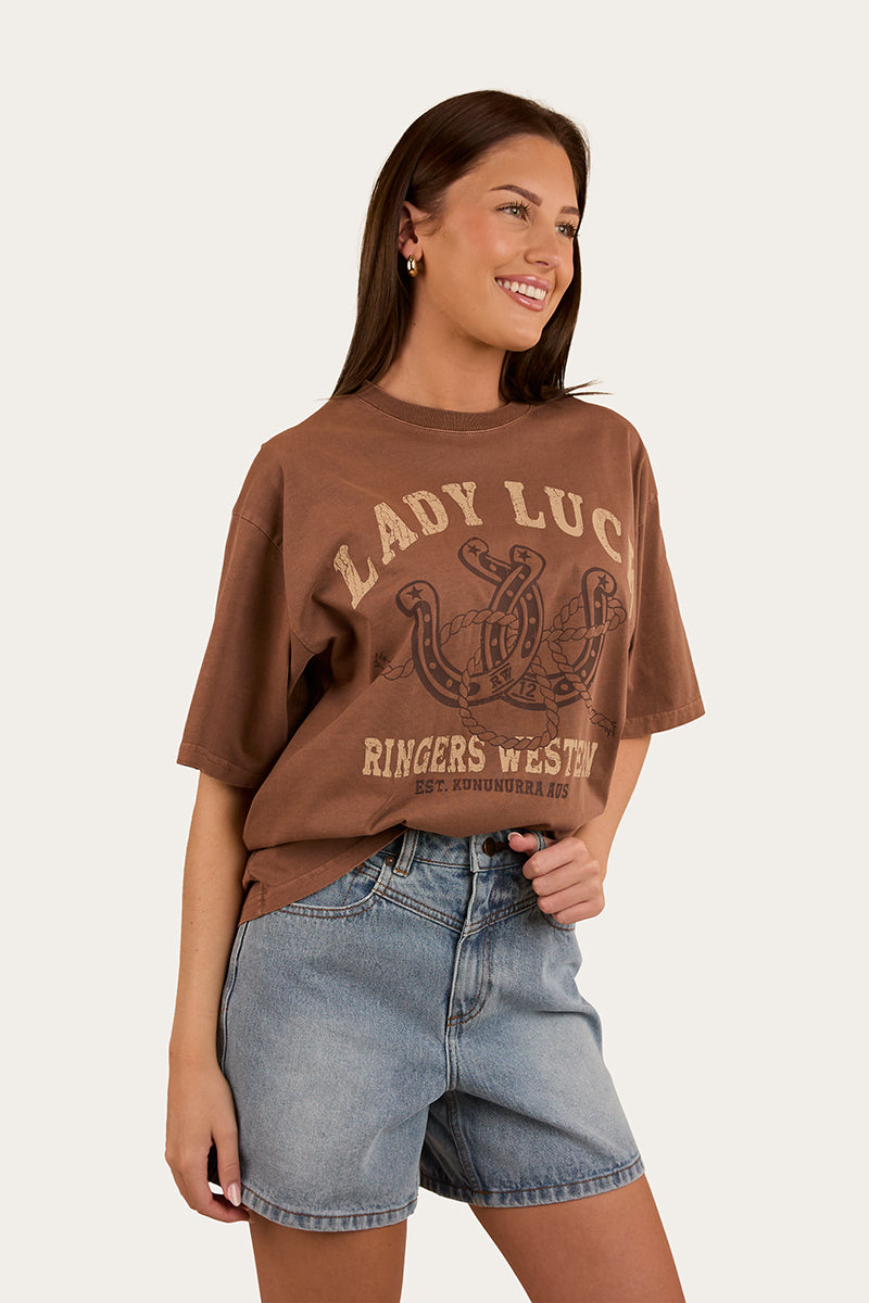 Ringers Western Lady Luck Womens Oversized T-Shirt