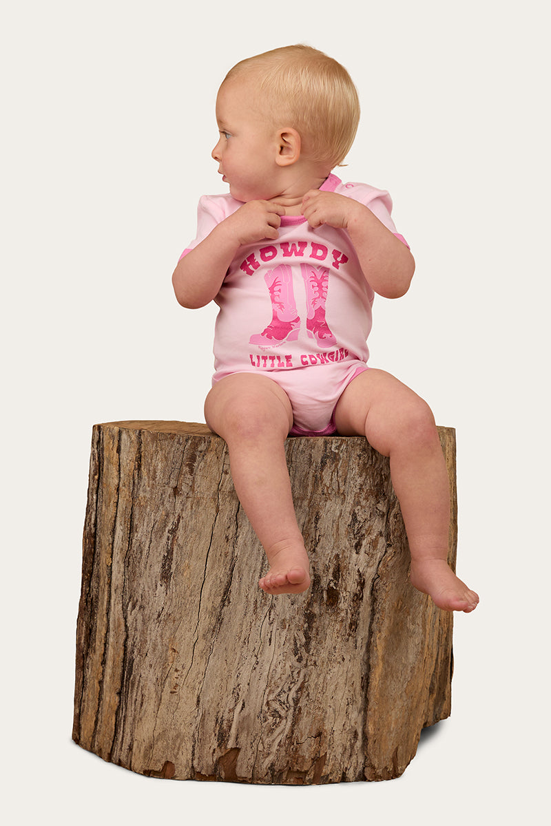 Ringers Western Howdy Cowgirl Babies Short Sleeve Romper