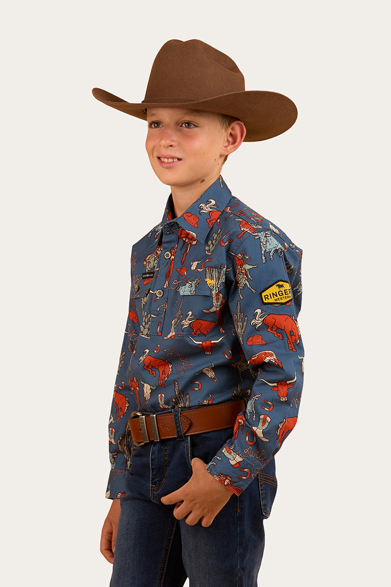 Ringers Western Mini Cowboy Kids Half Button Work Shirt