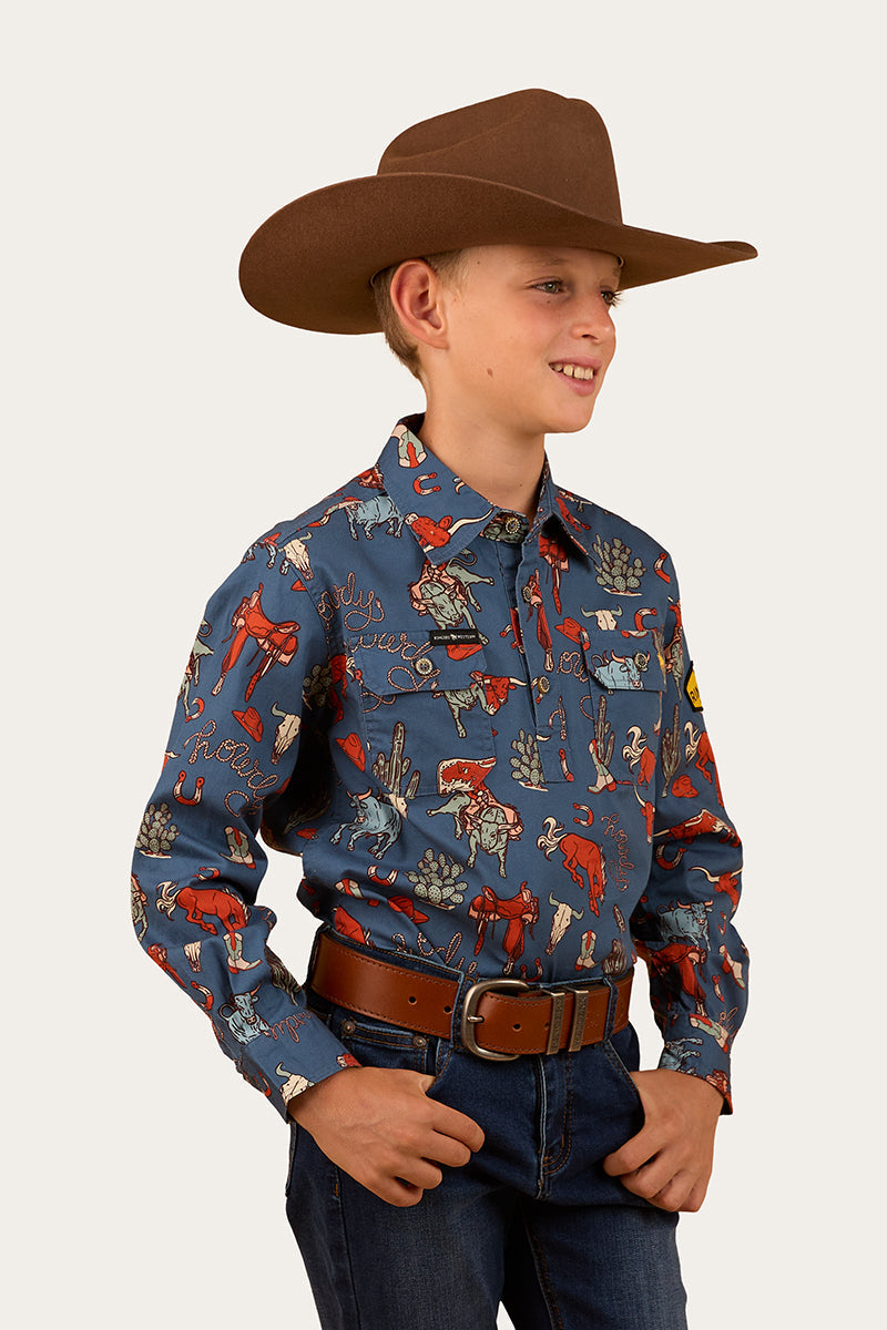 Ringers Western Mini Cowboy Kids Half Button Work Shirt