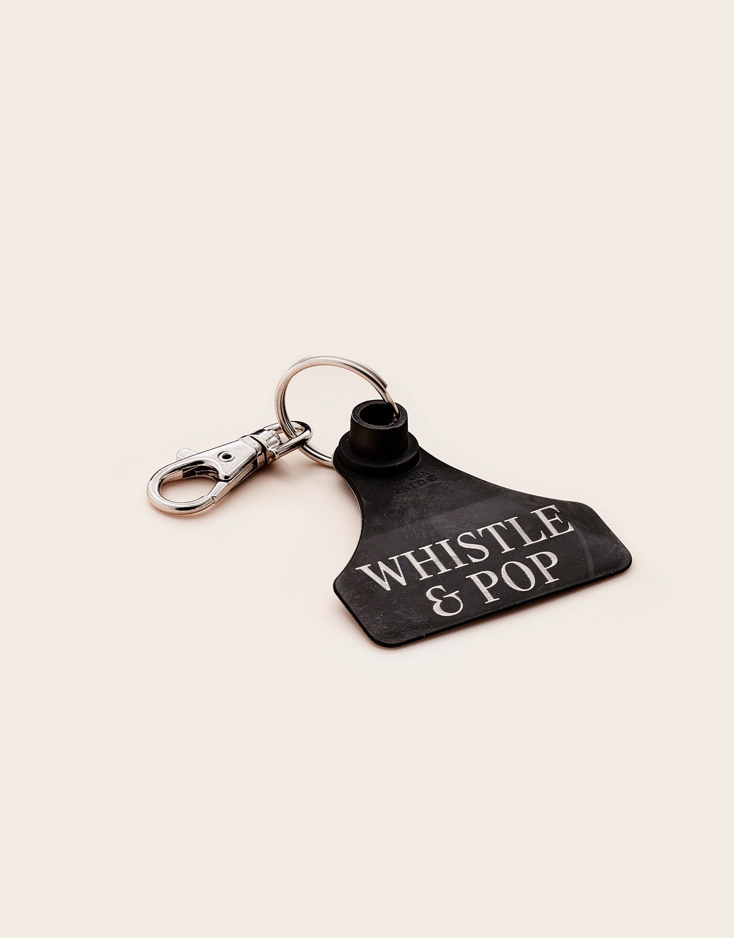 Whistle & Pop Cattle Tag Keychain