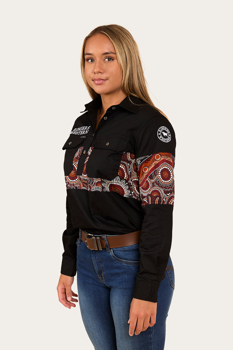 Ringers Western Walkabout Warrior Womens Half Button Work Shirt