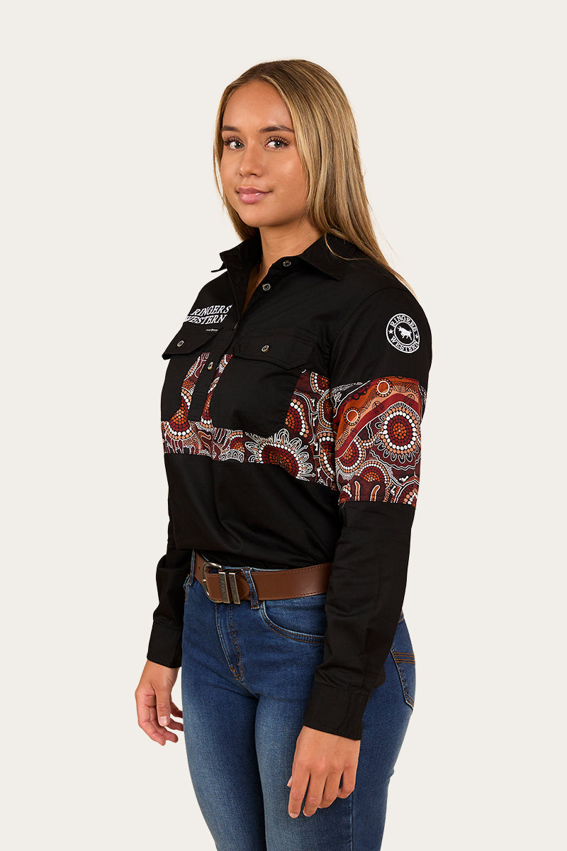 Ringers Western Walkabout Warrior Womens Half Button Work Shirt
