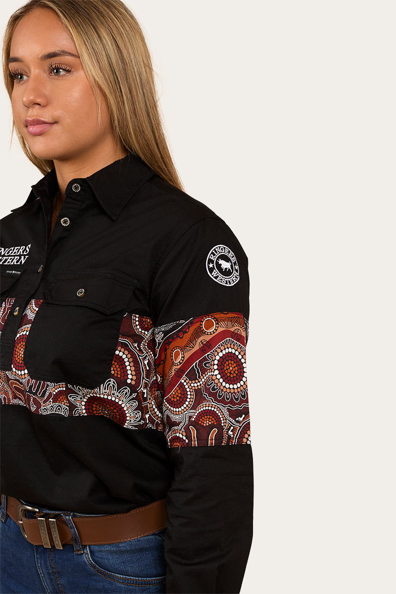 Ringers Western Walkabout Warrior Womens Half Button Work Shirt