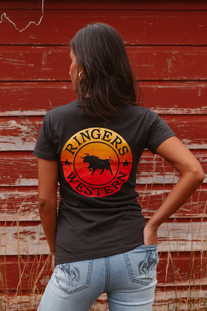 Ringers Western
Signature Bull Womens Classic Fit T-Shirt - Charcoal Fade