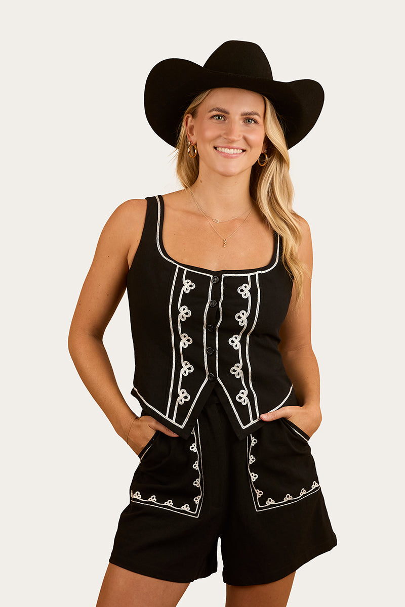 Ringers Western Westley Embroidered Shorts