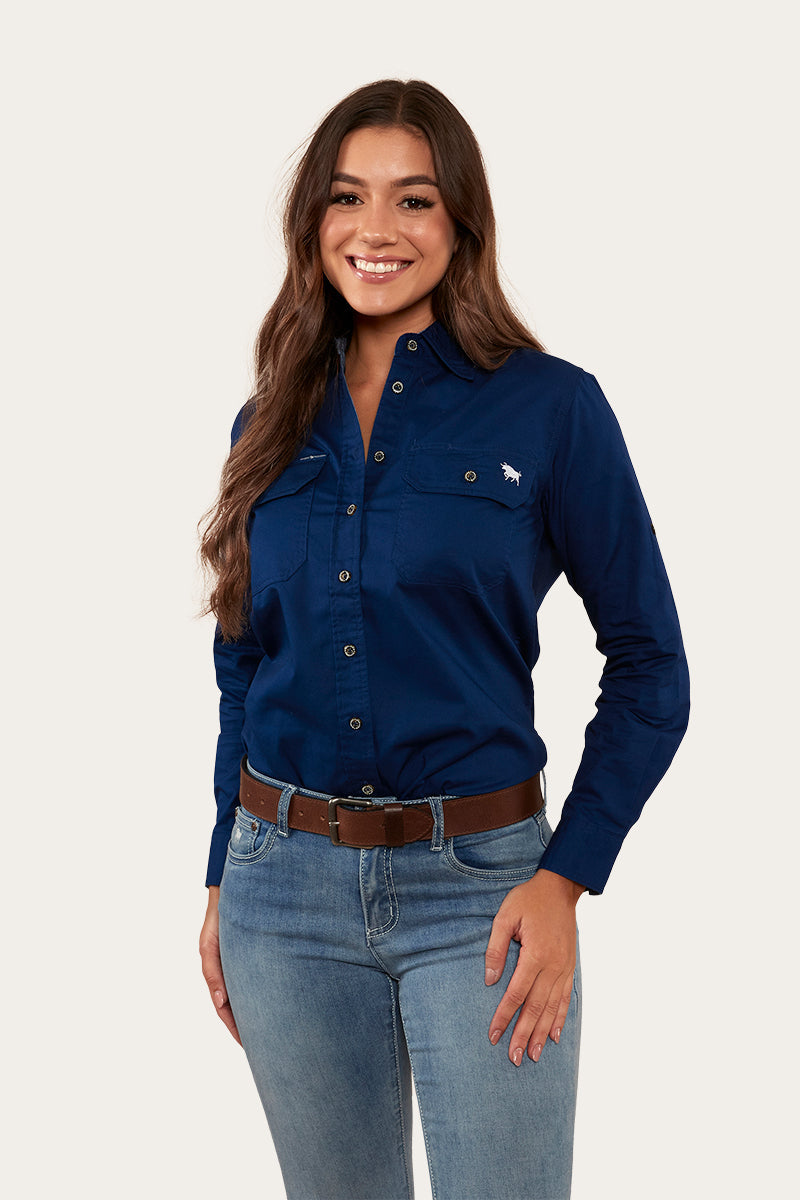 Ringers Western
Pentecost River Womens Full Button Work Shirt - Navy