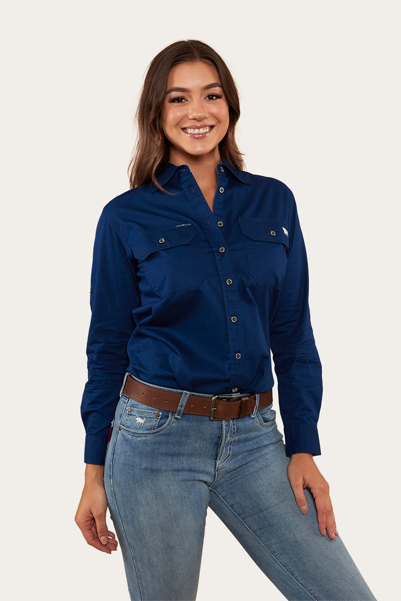Ringers Western
Pentecost River Womens Full Button Work Shirt - Navy