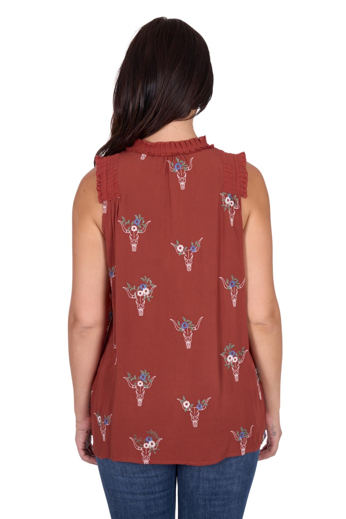 Krissy Sleeveless Blouse - Rust