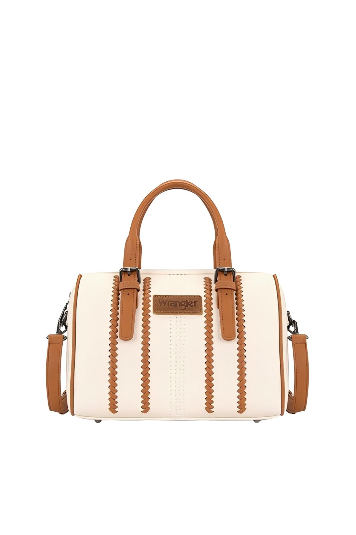 Wrangler Boston Stitch Barrel Bag - Natural/Tan