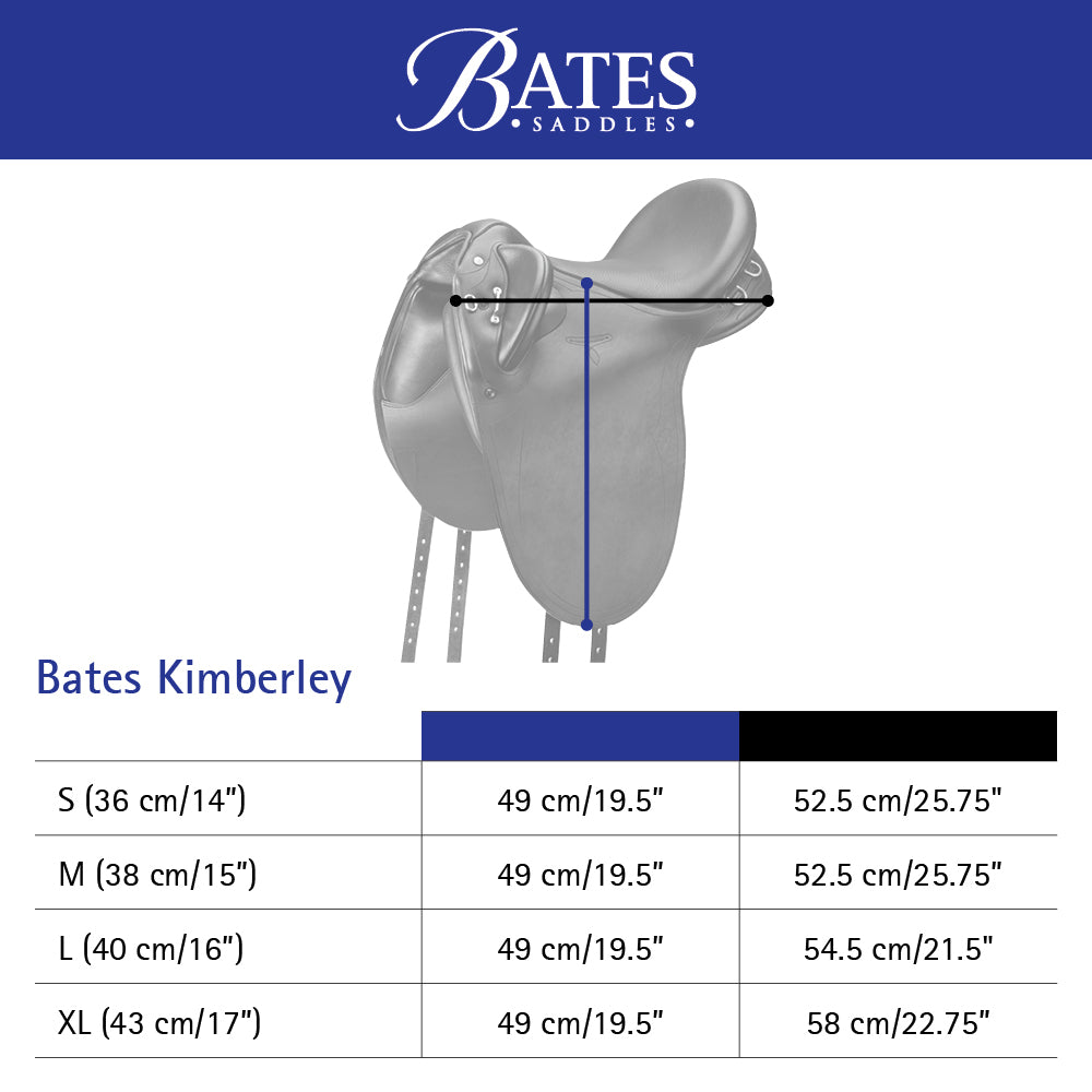 Bates Kimberley Stock Saddle - Measurements