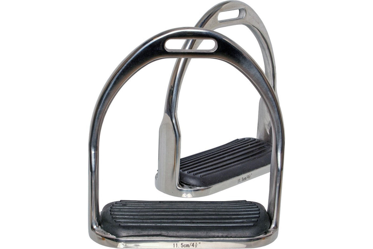 Blue Tag SS Open Bottom Stirrup Irons with Rubber Treads