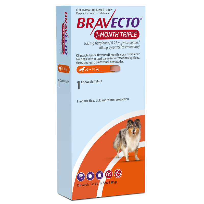 Bravecto 1-Month Triple Small dog 5-10kg
