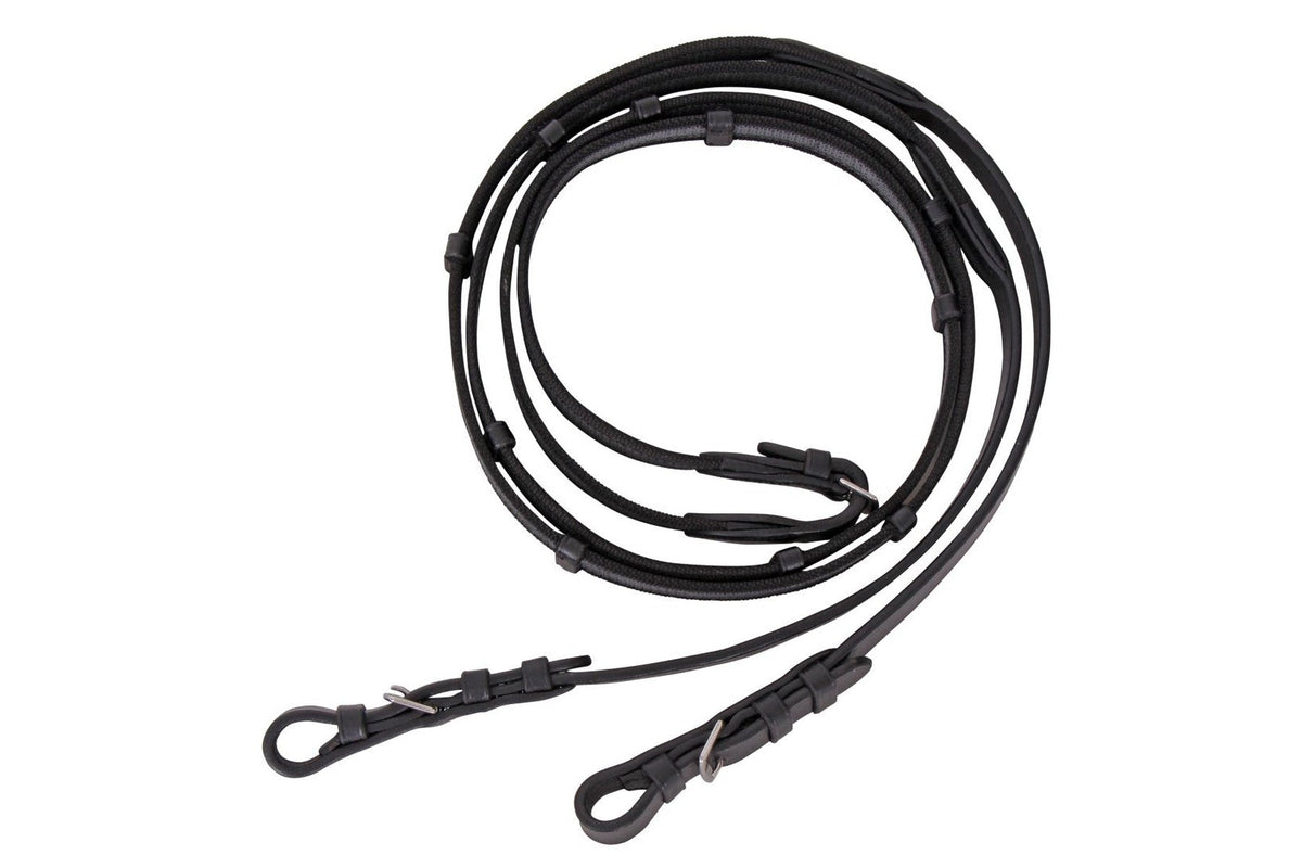 Cavallino Sure Grip Reins - Buckle End - Black
