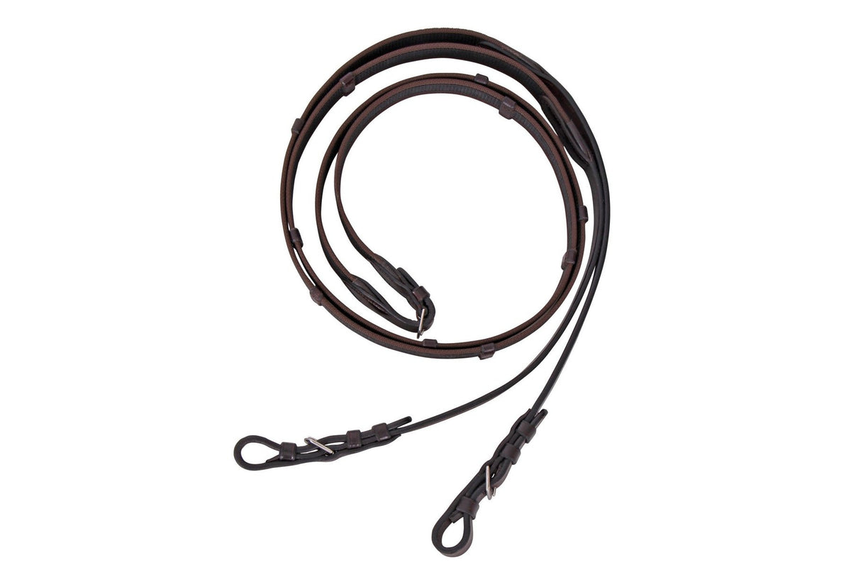 Cavallino Sure Grip Reins - Buckle End - Brown