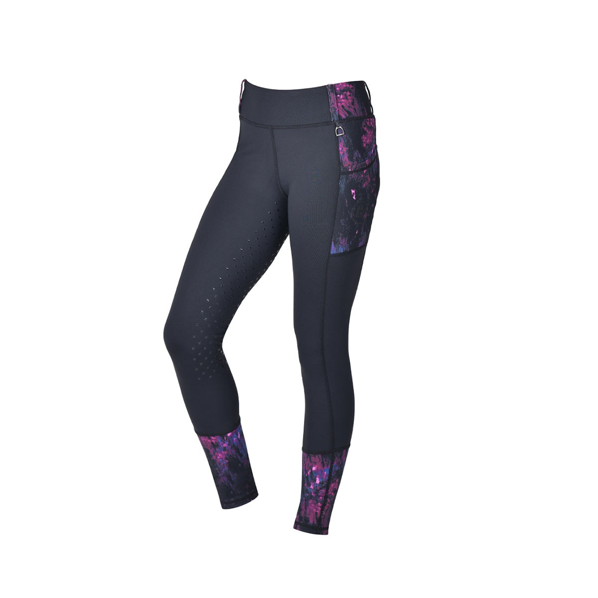 Dublin Kids Form Riding Tights - Purple Terrain Front