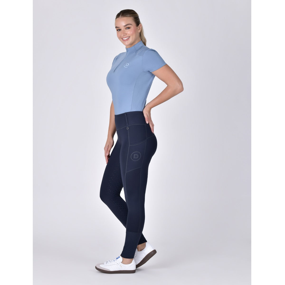 Dublin Ladies Form Mesh Riding Tights - Navy Side