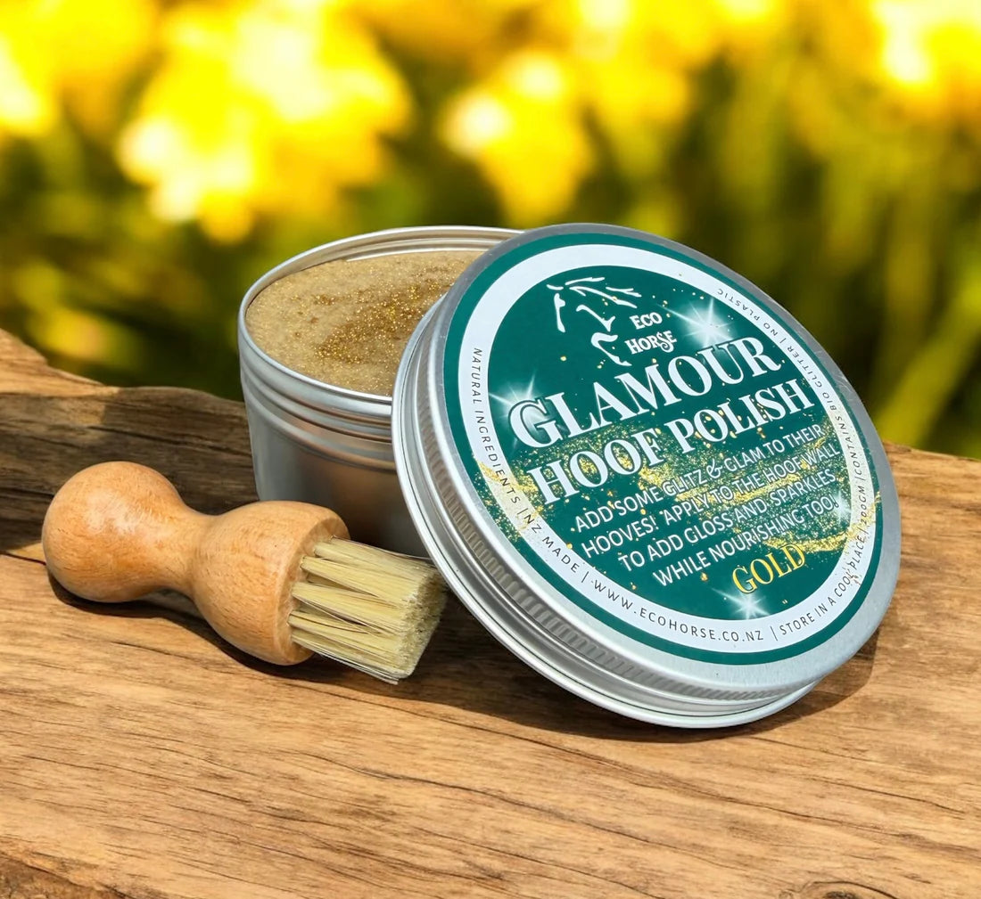Eco Horse Glamour Hoof Polish with Brush - Gold