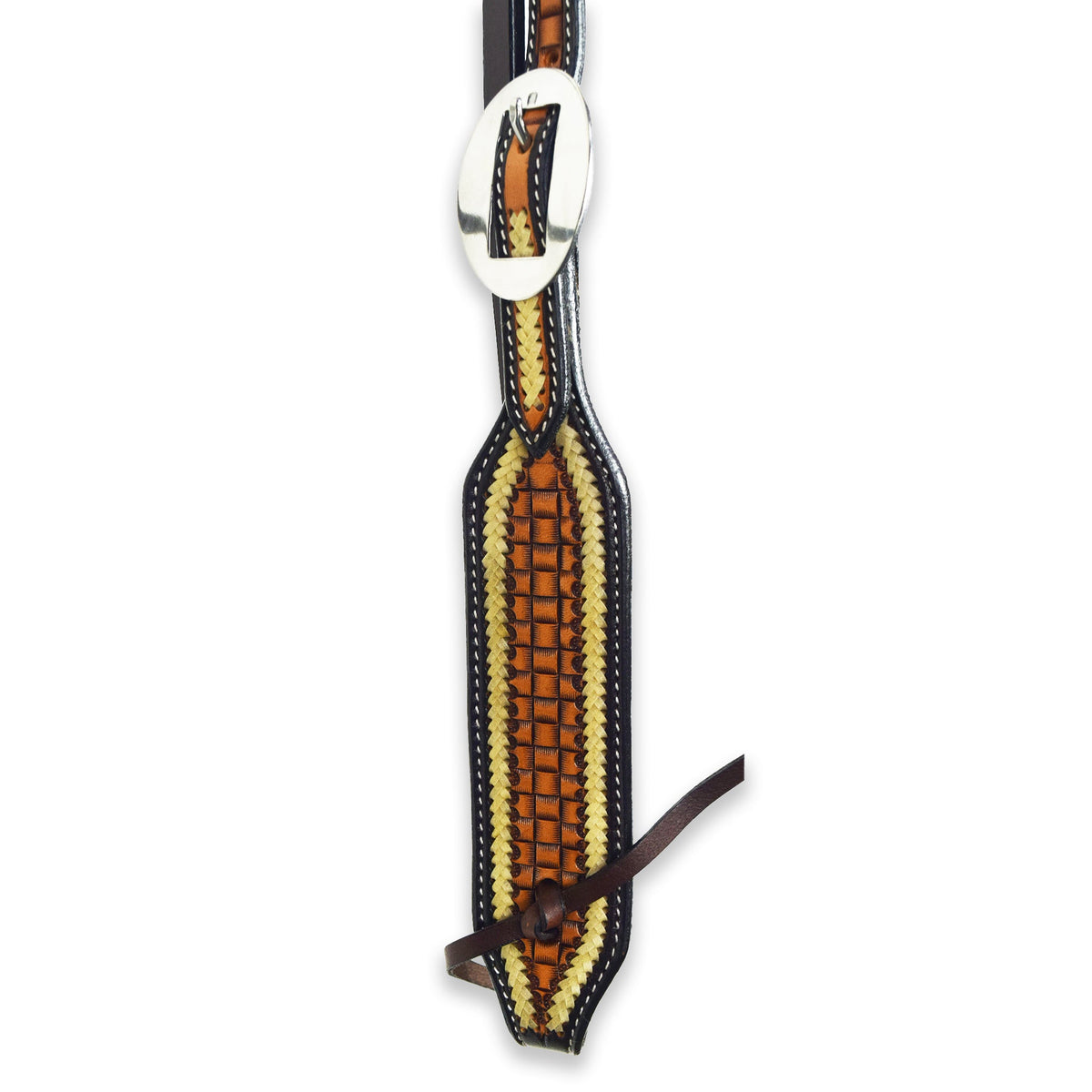 Ezy Ride Bridle V Brow with Rawhide Lacing Two Tone - 2