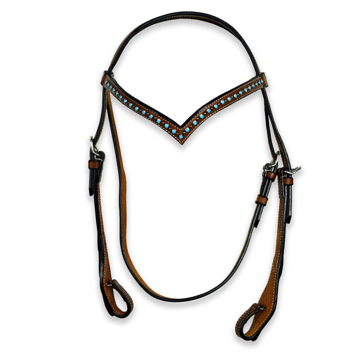 Ezy Ride V Bridle Turquoise Chestnut